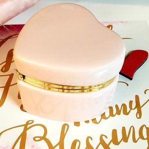 Baby Pink Ceramic Heart Trinket Box